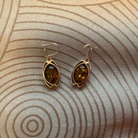Vintage Amber Earrings - Picture 3 of 4